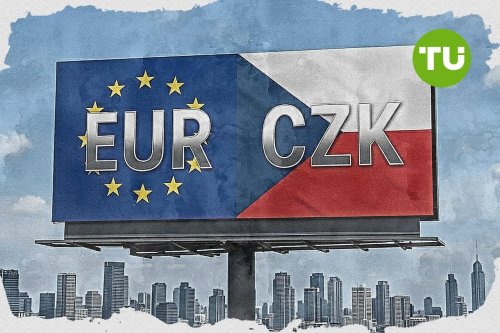 What is behind euro vs Czech koruna price's recent gain in value today
